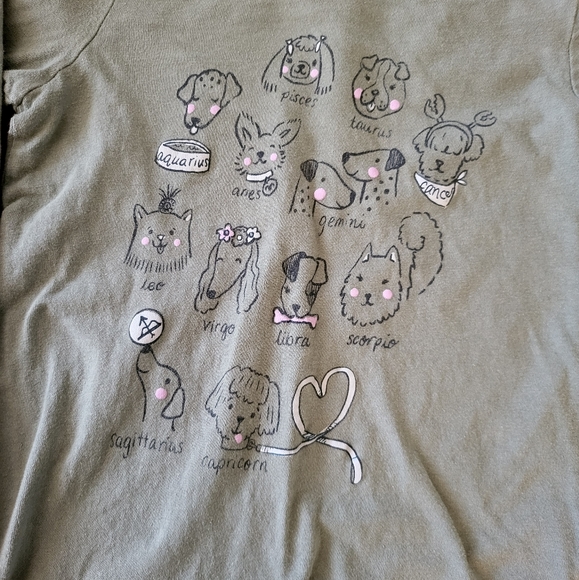 'Astrology puppy sign' graphic long sleeve tee - Picture 2 of 2